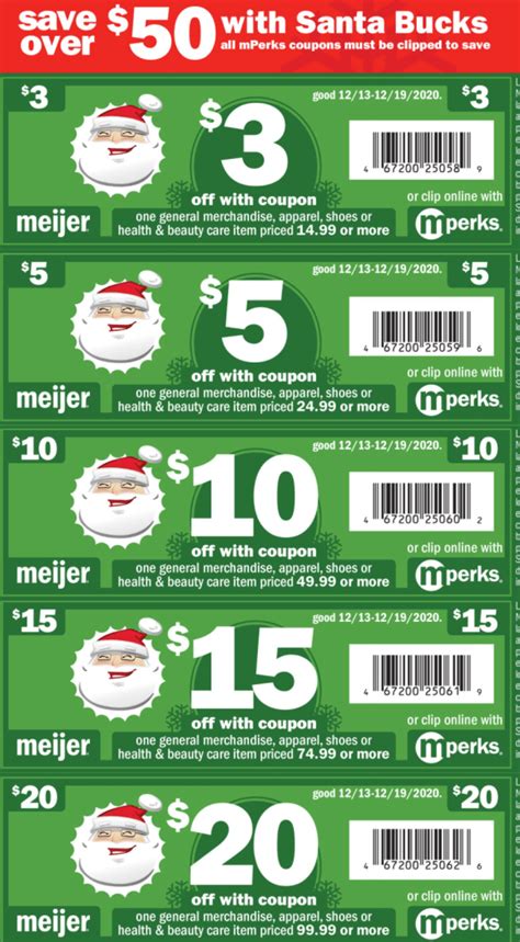 Meijer Santa Bucks Printable