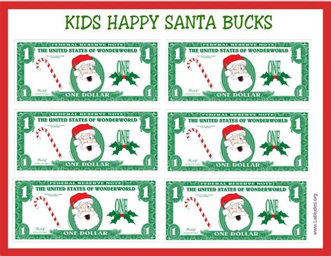 Meijer Santa Bucks Template