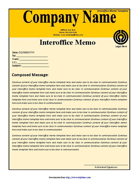 A simple memo template example