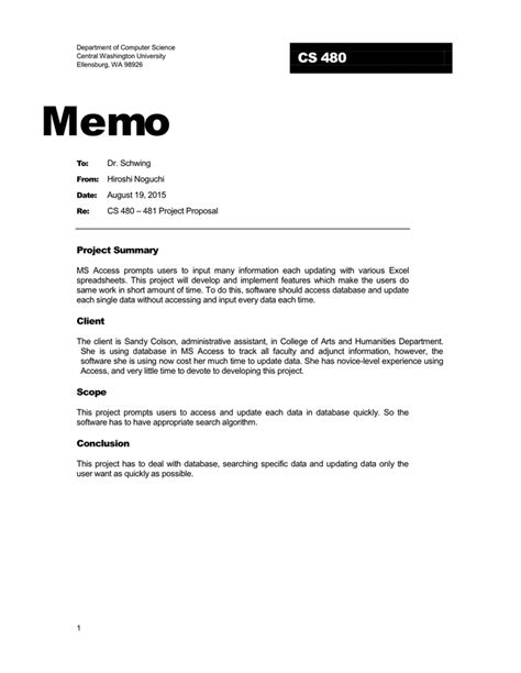 Memo Template in PDF Format