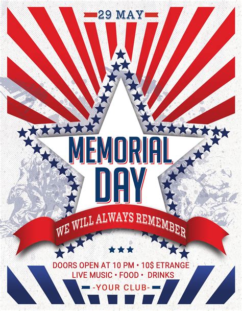 Patriotic Memorial Day Flyer Template