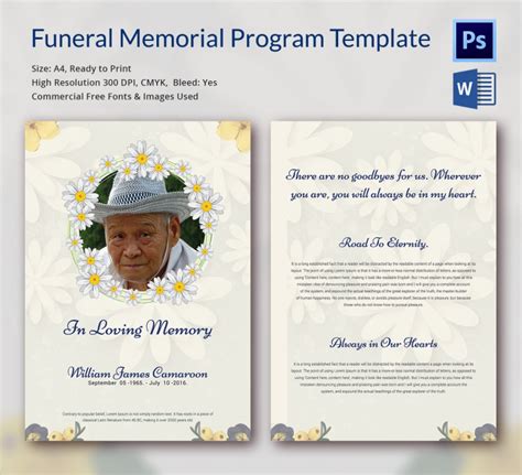 Memorial Funeral Program Template