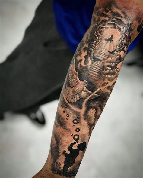 Memorial half sleeve tattoos for men and women