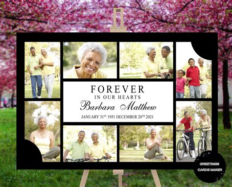 Memorial photo collage template design