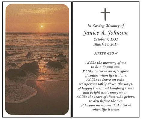 Memorial Prayer Card Image 1