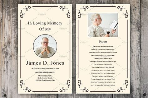 Memorial Prayer Card Template Design Example 1