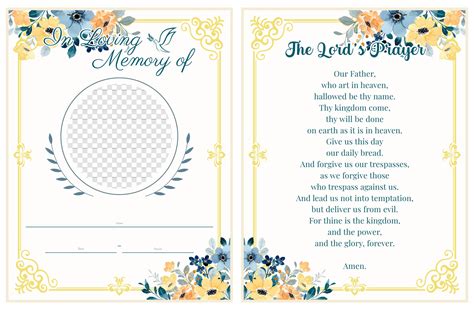 Memorial Prayer Card Template Design Example 8