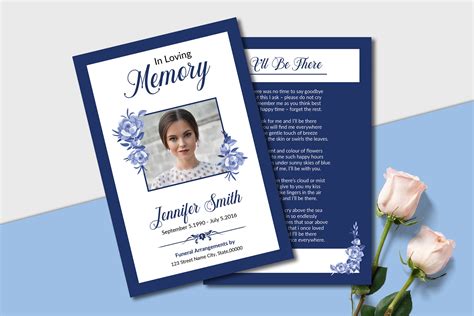 Memorial Prayer Card with Photo Collage Template