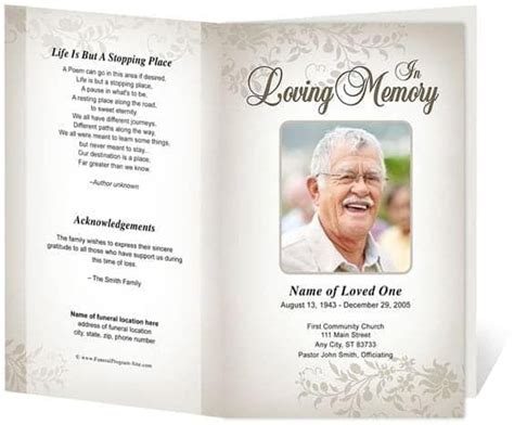 Memorial Program Template in Word