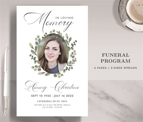 Memorial Service Cards Templates