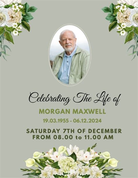 Memorial Service Flyer Template 2