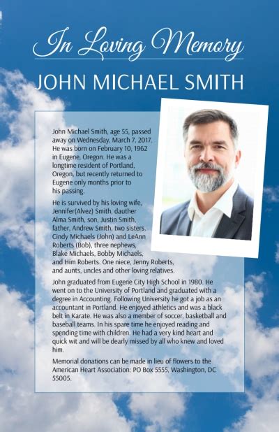 Memorial Service Flyer Template 4