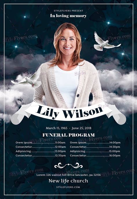 Memorial Service Flyer Template 5