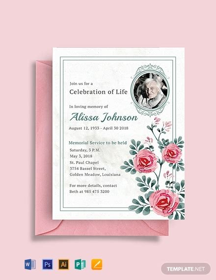 Memorial Service Invitation Design