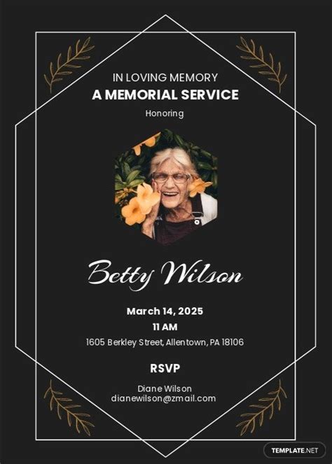 Memorial Service Invitation Design Ideas