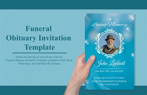 Memorial service obituary template example