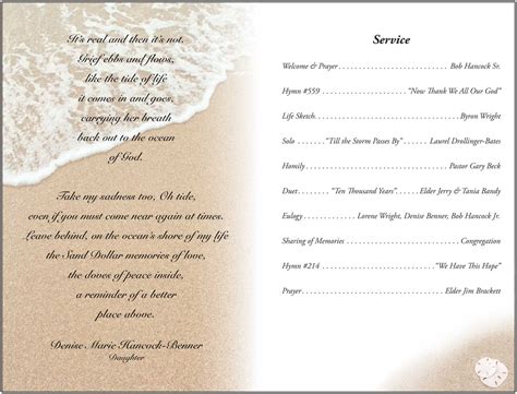 Memorial Service Program Template 6