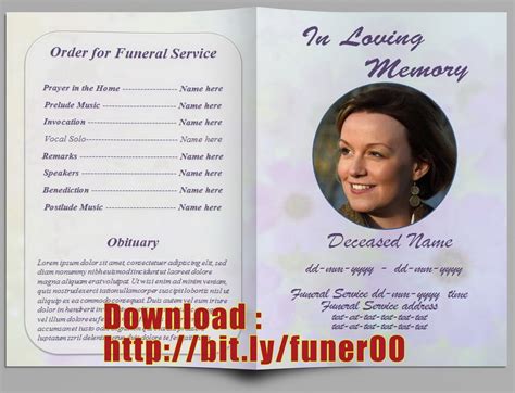 Memorial Service Program Template Design