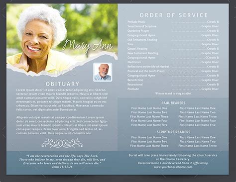 Memorial Service Program Template Example 3