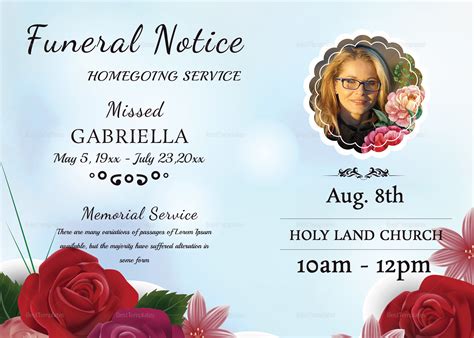 Memorial Service Template in Microsoft Word