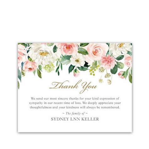 Memorial Service Thank You Card