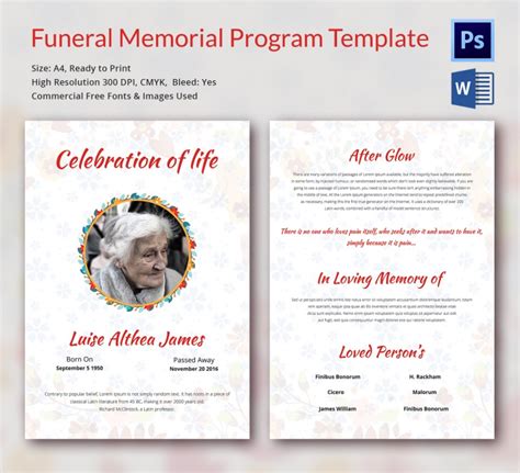 Memorial Templates for Word