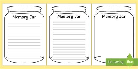 Memory Jar Template Example