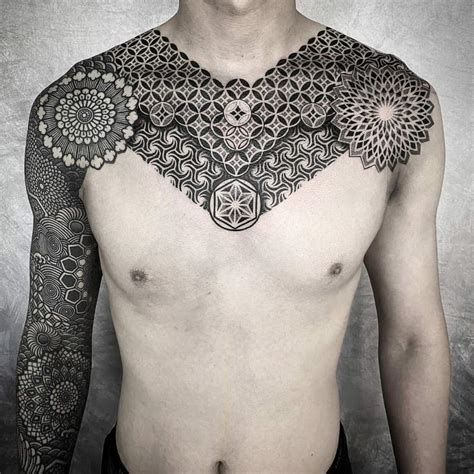 Men Back Tattoo Designs Geometric Patterns