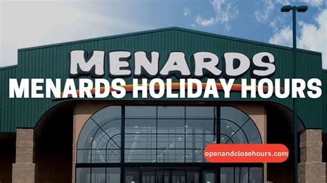 Menards Saturday hours