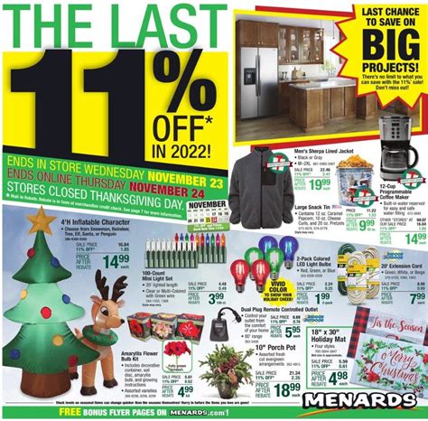 Menards Thanksgiving Day