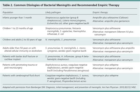 Meningitis Supportive Therapy in Different Settings