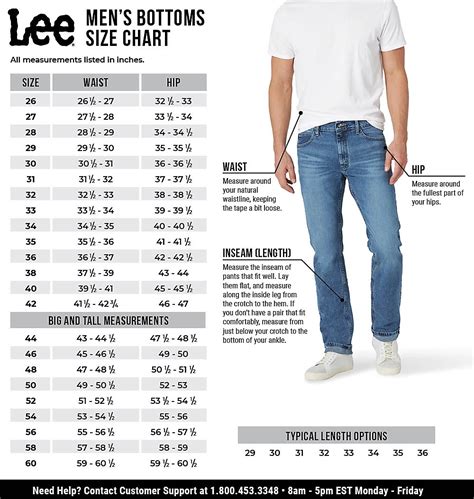 Men's Jeans Sizes