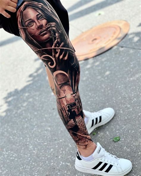 Men's Leg Tattoo Sleeve Designs