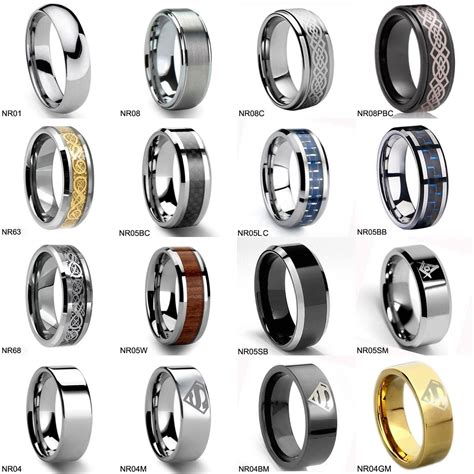 Different styles of mens rings