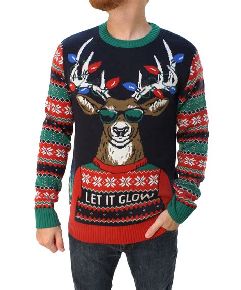 Men's Ugly Christmas Sweater with Lights