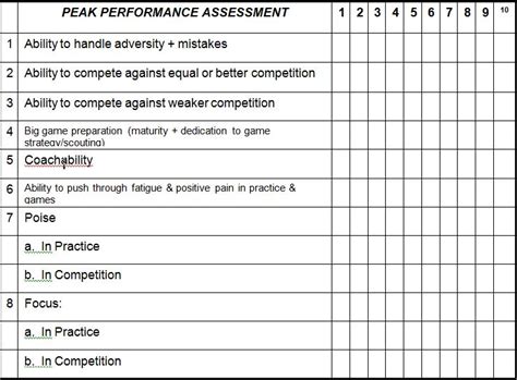 Mental Toughness Template Example