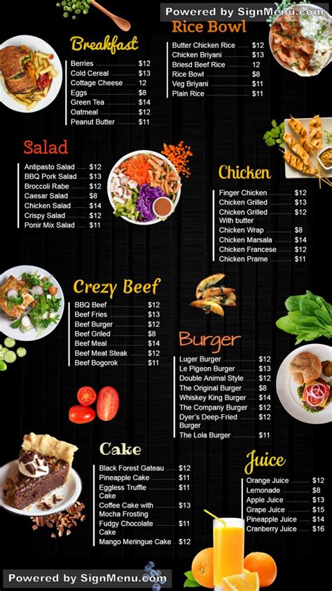 Menu Board Design Example 9