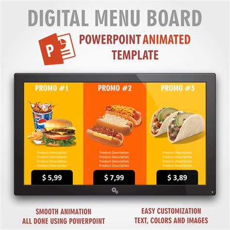 Menu Board Template PowerPoint Design