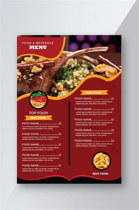 Menu Flyer Template Example