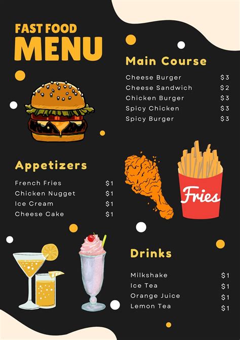 Menu Template Canva Example