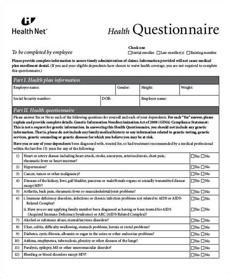 MEPS Medical Questionnaire