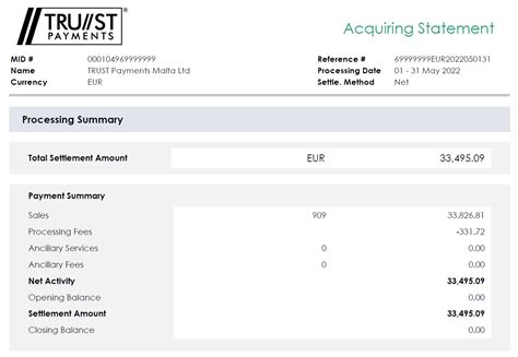 Merchant Statement Example 10