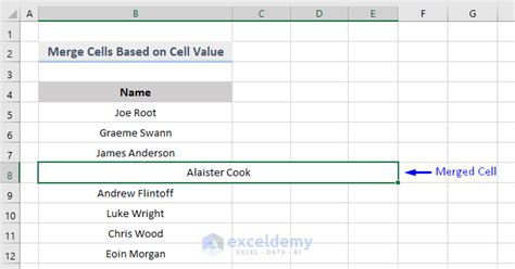 Merge Cells in Excel using VBA Macro