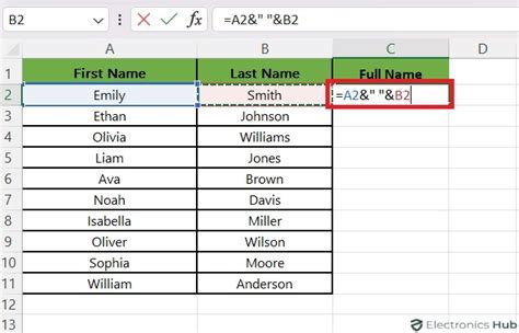 Merge Text in Excel using Ampersand