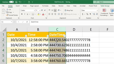 Merging Date and Time in Excel