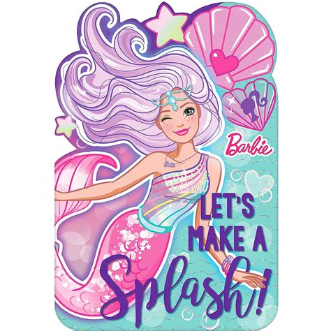 A beautiful mermaid Barbie invitation template