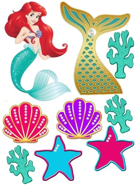 Mermaid Cake Topper Printables