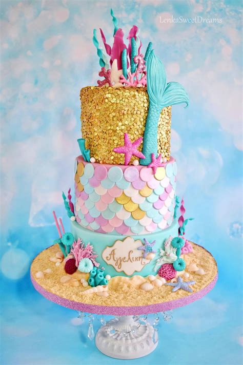 Mermaid Cake Toppers with Sequins