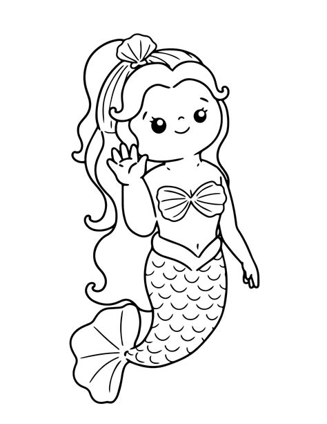 Mermaid Coloring Pages For Kids