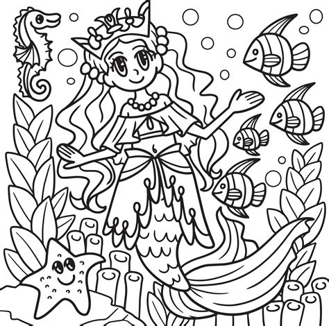 Mermaid Princess Coloring Page 10